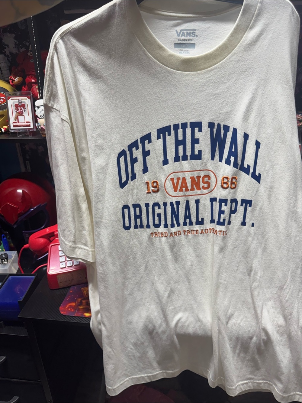 Vans Cream Tee with Subtle Gray Logo Print